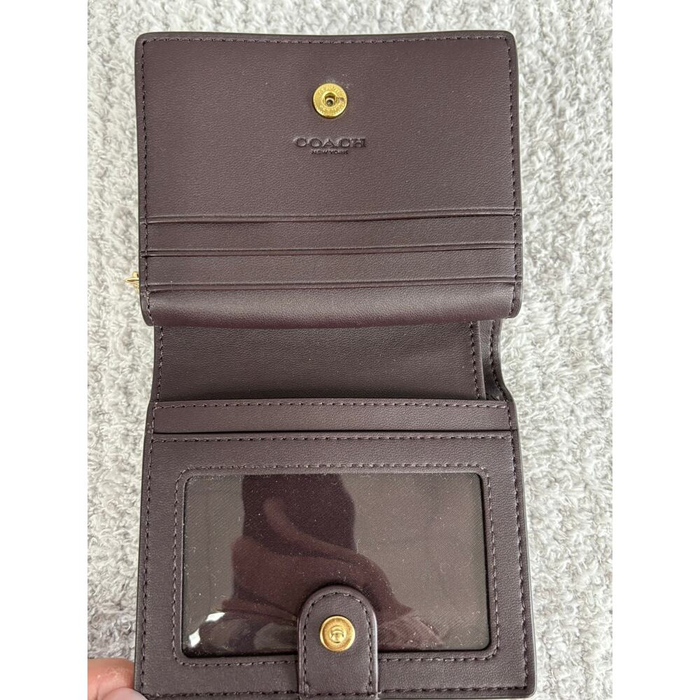 Coach Brown Leather Bifold Snap Wallet J2330 #76935 - Picture 7 of 8